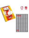 Etichetta adesiva A/400 argento 100fg A4 laser 38,1x21,2mm (65et/fg) Markin X220LSA400