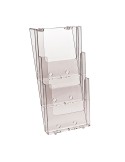 PORTA DEPLIANT A 3 TASCHE A4 DA PARETE TRASPARENTE 3W230