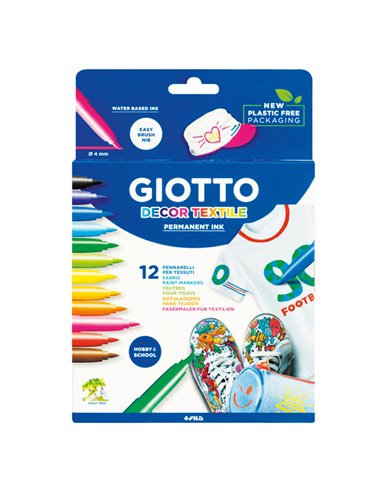 ASTUCCIO 12 PENNARELLI PER TESSUTO GIOTTO DECOR TEXTILE 494900 GIOTTO SPECIALI (CD-VETRO-TESSUTI-ECC.)