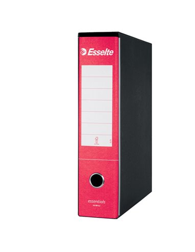 Registratore ESSENTIALS G75 rosso dorso 8cm f.to protocollo ESSELTE 390775160 ESSELTE REGISTRATORI A LEVA