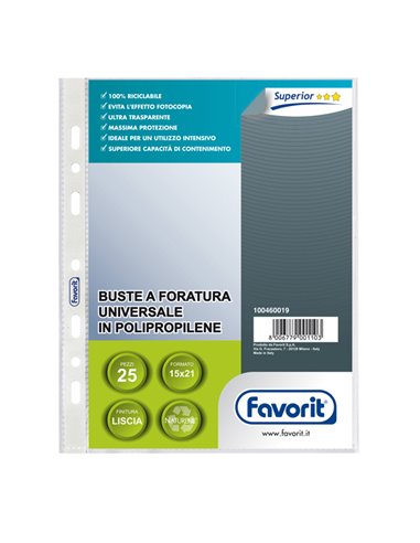 25 BUSTE FORATE 15X21 1775/15 SPECIAL PPL LISCIO FAVORIT 100460019