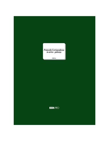 REGISTRO CORRISPONDENZA ARRIVO-PARTENZA 200PAG. 31X24,5 E2816 E2816 EDIPRO SEGRETERIA