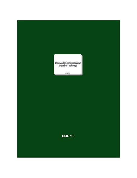 REGISTRO CORRISPONDENZA ARRIVO-PARTENZA 200PAG. 31X24,5 E2816 E2816 EDIPRO SEGRETERIA