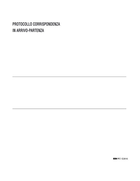 REGISTRO CORRISPONDENZA ARRIVO-PARTENZA 200PAG. 31X24,5 E2816 E2816 EDIPRO SEGRETERIA