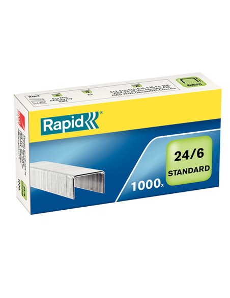 SCATOLA DA 1000 PUNTI RAPID 24/6 ZINCATI 24855600 RAPID PUNTI CUCITRICI