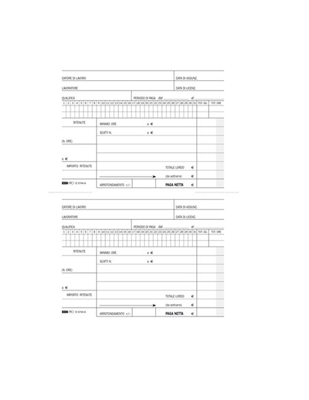 BLOCCO RETRIBUZIONI DOMESTICI 24x15cm 25fg 3copie ric. E5744A EDIPRO E5744A