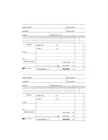 BLOCCO RETRIBUZIONI DOMESTICI 24x15cm 25fg 3copie ric. E5744A EDIPRO E5744A