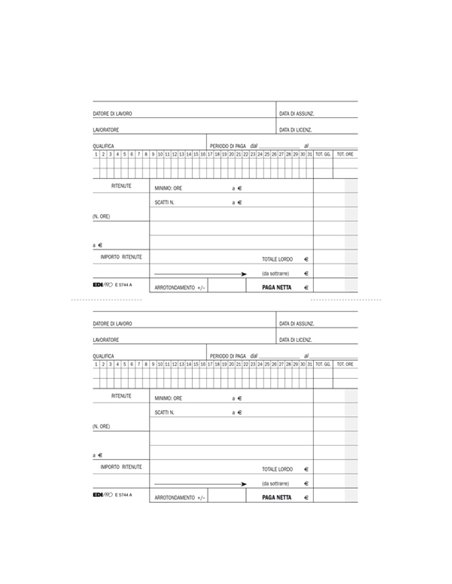 BLOCCO RETRIBUZIONI DOMESTICI 24x15cm 25fg 3copie ric. E5744A EDIPRO E5744A
