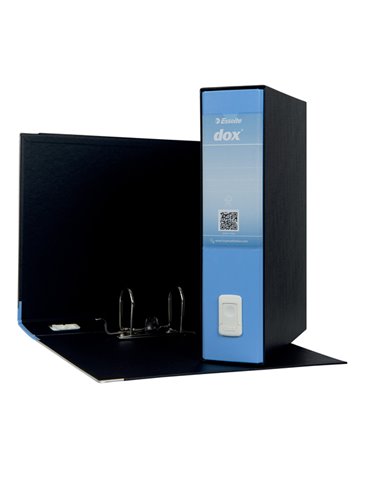 Registratore Dox 2 azzurro dorso 8cm f.to protocollo Esselte D15216 DOX REGISTRATORI A LEVA