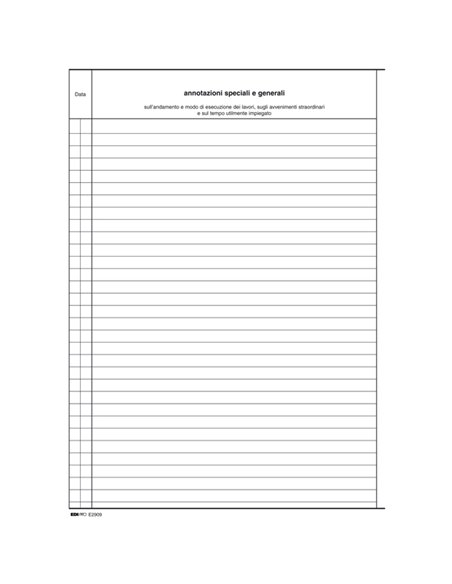 REGISTRO GIORNALE LAVORI 31x21cm 47pagine numerate E2909 EDIPRO E2909 EDIPRO AZIENDE-CONTABILITA' GENERALE
