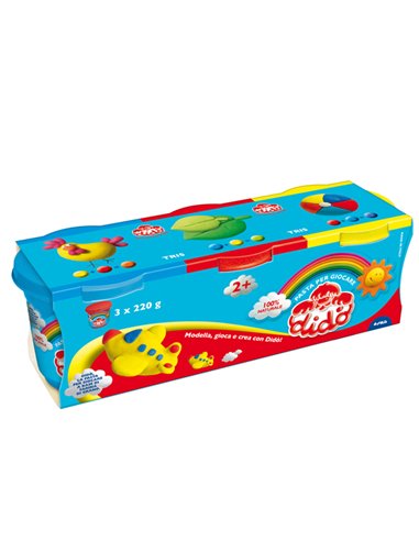 TRIS BARATTOLI DIDO' 220GR GIALLO-ROSSO-AZZURRO 390460