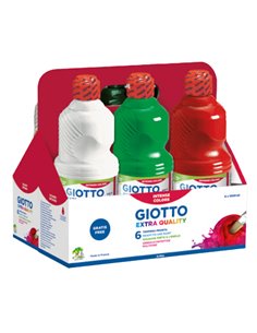 SCHOOLPACK 6 FLACONI TEMPERA PRONTA 1000ML ASSORTITA GIOTTO 53460000 GIOTTO TEMPERE