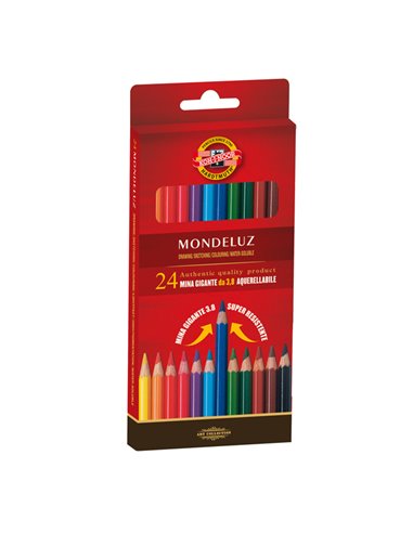 ASTUCCIO 24 MATITE COLORATE ACQUARELLO KOHINOOR H2140N KOH.I.NOOR PASTELLI COLORATI