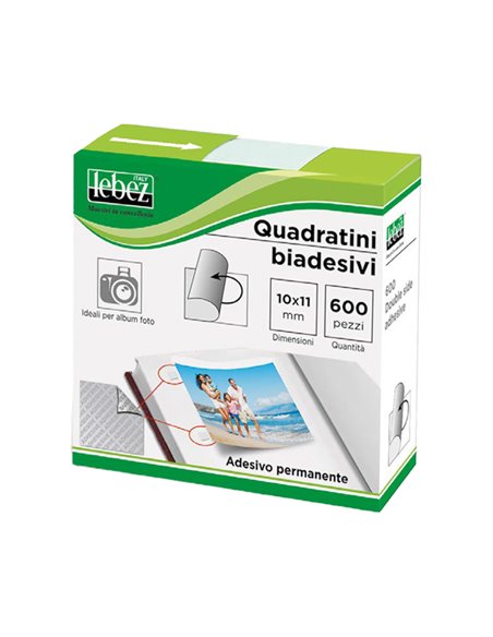 DISPENSER 600 QUADRATINI BIADESIVI PER FOTO ART.630 A-630 LEBEZ NASTRI BIADESIVI