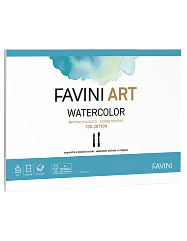 Blocco Watercolor 10fg 340gr 25x35cm FAVINI A223404