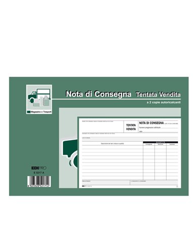 BLOCCO NOTA CONSEGNA TENT.VENDITA 15X23 50FG AUTORIC. E5217A EDIPRO E5217A EDIPRO MAGAZZINO-TRASPORTI