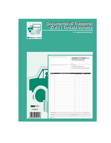 BLOCCO DDT CARICO TENTATA VENDITA A4 50 FG AUTORIC. E5220C EDIPRO E5220C EDIPRO MAGAZZINO-TRASPORTI