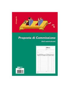 BLOCCO COPIA COMMISSIONI 29,7X21cm 33fg 3 copie autoric. E5237A EDIPRO E5237A EDIPRO MAGAZZINO-TRASPORTI