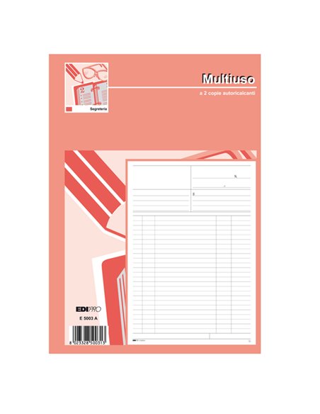 BLOCCO MULTIUSO 50/50 FOGLI AUTORIC. 31X21 E5003A E5003A EDIPRO SEGRETERIA
