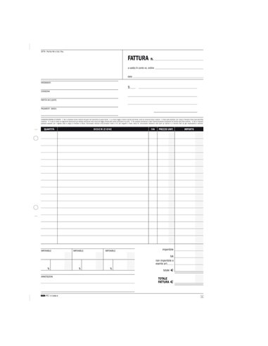 BLOCCO FATTURA GENERICA 50/50 FOGLI AUTORIC. 29,7X21 E5296A E5296A EDIPRO BLOCCHI RICEVUTE-FATTURE