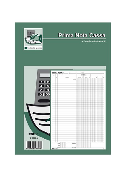 BLOCCO PRIMA NOTA CASSA 50/50 FOGLI AUTORIC. 31X21 E5369A E5369A EDIPRO AZIENDE-CONTABILITA' GENERALE