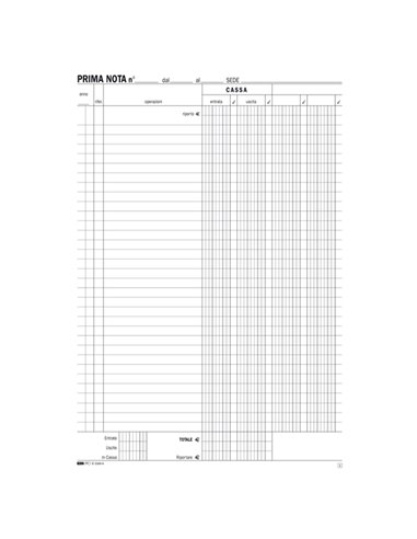 BLOCCO PRIMA NOTA CASSA 50/50 FOGLI AUTORIC. 31X21 E5369A E5369A EDIPRO AZIENDE-CONTABILITA' GENERALE