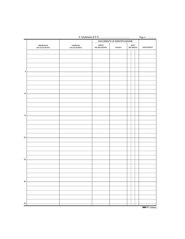 REGISTRO PERSONE ALLOGGIATE 31x24.5cm 46pg E2846 EDIPRO E2846 EDIPRO ALBERGHI-RISTORANTI