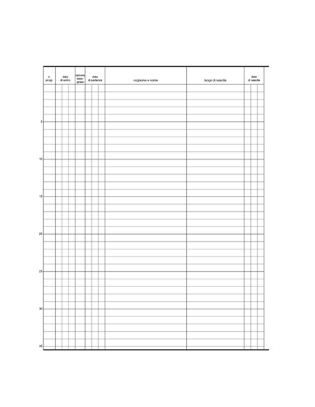 REGISTRO PERSONE ALLOGGIATE 31x24.5cm 46pg E2846 EDIPRO E2846 EDIPRO ALBERGHI-RISTORANTI