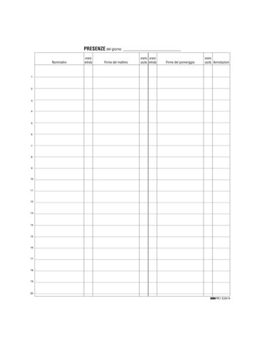 REGISTRO FIRME PRESENZE AL LAVORO 31X24 100PAG. E2819 E2819 EDIPRO AZIENDE-CONTABILITA' GENERALE