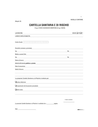CARTELLA SANITARIA DI RISCHIO per lavoratori esposti ad agenti cancerogeni E2434 E2434 EDIPRO AZIENDE-CONTABILITA' GENERALE