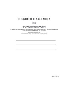 REGISTRO ANTIRICICLAGGIO OPERATORI NON FINANZ. 31X24 96FG E2179 EDIPRO E2179 EDIPRO AZIENDE-CONTABILITA' GENERALE 2