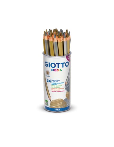 BARATTOLO 24 PASTELLI GIOTTO MEGA ORO/ARGENTO FILA 518000 GIOTTO PASTELLI COLORATI