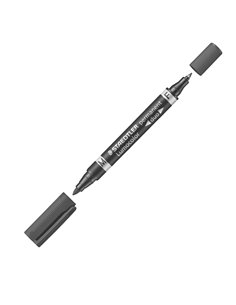 PENNARELLO LUMOCOLOR DUO PERMANENT 348 F/M NERO 348-9 STAEDTLER PUNTA FELTRO