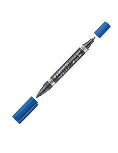 PENNARELLO LUMOCOLOR DUO PERMANENT 348 F/M BLU 348-3 STAEDTLER PUNTA FELTRO