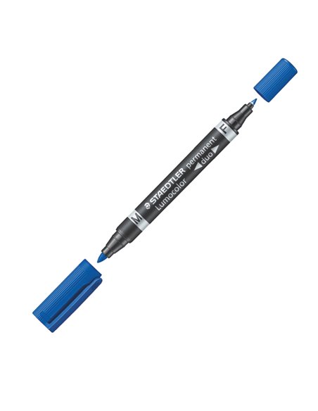 PENNARELLO LUMOCOLOR DUO PERMANENT 348 F/M BLU 348-3 STAEDTLER PUNTA FELTRO