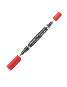 PENNARELLO LUMOCOLOR DUO PERMANENT 348 F/M ROSSO 348-2 STAEDTLER PUNTA FELTRO