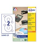 Etichetta adesiva L6043 bianca CD/DVD 25fg A4 Ø117 foroØ41mm (2et/fg) laser L6043-25