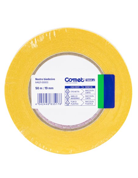 NASTRO BIADESIVO 50MTX19MM TRASP. 64-621 TERMO SINGOLO COMET 64621-00003-01