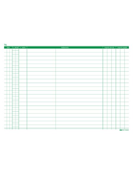 100 SCHEDE PER DENTISTI 17X24CM VERDE E3529 EDIPRO E3529 EDIPRO SCHEDE-SCHEDARI