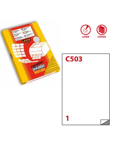 Poliestere adesivo C/503 trasparente opaco 50fg A4 210x297mm (1et/fg) laser X220LTMC503.