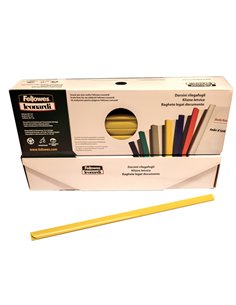 SCATOLA 50 DORSETTI 3MM GIALLO TONDO D103GI FELLOWES DORSI PER RILEGATURA