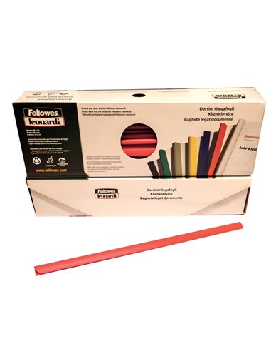 SCATOLA 50 DORSETTI 3MM ROSSO TONDO D103RO FELLOWES DORSI PER RILEGATURA