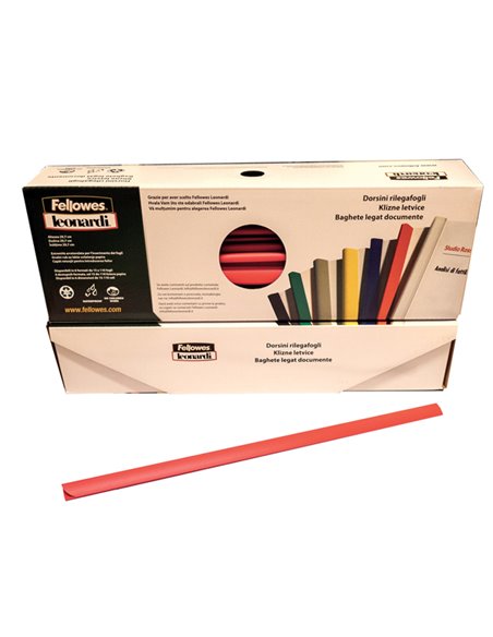 SCATOLA 50 DORSETTI 3MM ROSSO TONDO D103RO FELLOWES DORSI PER RILEGATURA