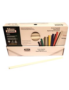 SCATOLA 50 DORSETTI 8MM BIANCO TONDO D108BI FELLOWES DORSI PER RILEGATURA