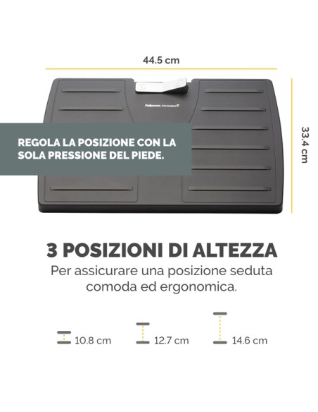 Poggiapiedi regolabile c/sistema antibatterico Microban Fellowes 8035001 FELLOWES POGGIAPIEDI