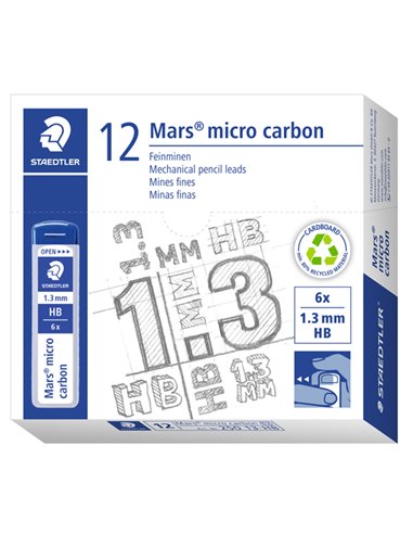 Astuccio 6 mine 1.3mm MARS®MICRO 250 13-HB STAEDTLER 250 13-HB STAEDTLER MINE