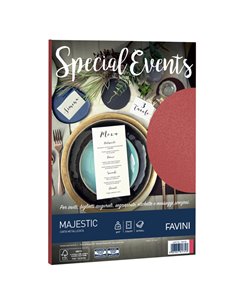 Carta metallizzata SPECIAL EVENTS A4 20fg 120gr rosso FAVINI A69C154