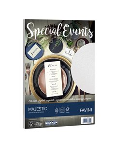 Carta metallizzata SPECIAL EVENTS A4 10fg 250gr bianco FAVINI A690174