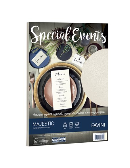 Carta metallizzata SPECIAL EVENTS A4 10fg 250gr crema FAVINI A69Q174