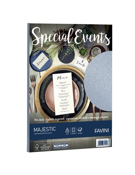 Carta metallizzata SPECIAL EVENTS A4 10fg 250gr argento FAVINI A69U174 FAVINI COLORATA